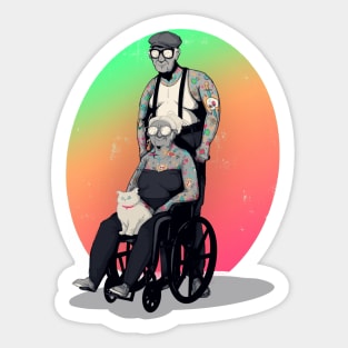 Inked & Elderly Sticker